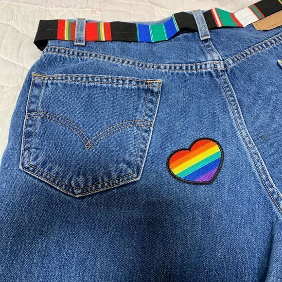 Customized Pride Patchwork Levi’s 100% Cotton Shorts (1023) - Picture 4 of 8